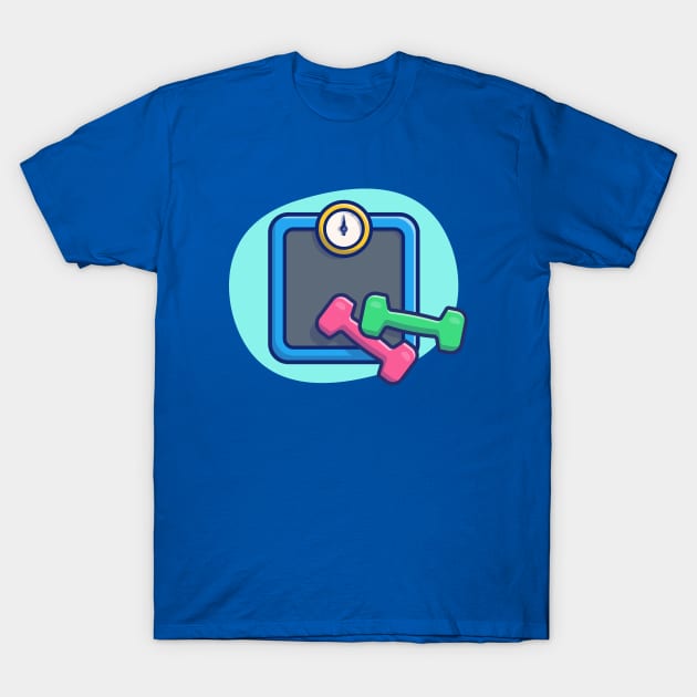 Dumbells With Weight Scales Cartoon T-Shirt by Catalyst Labs